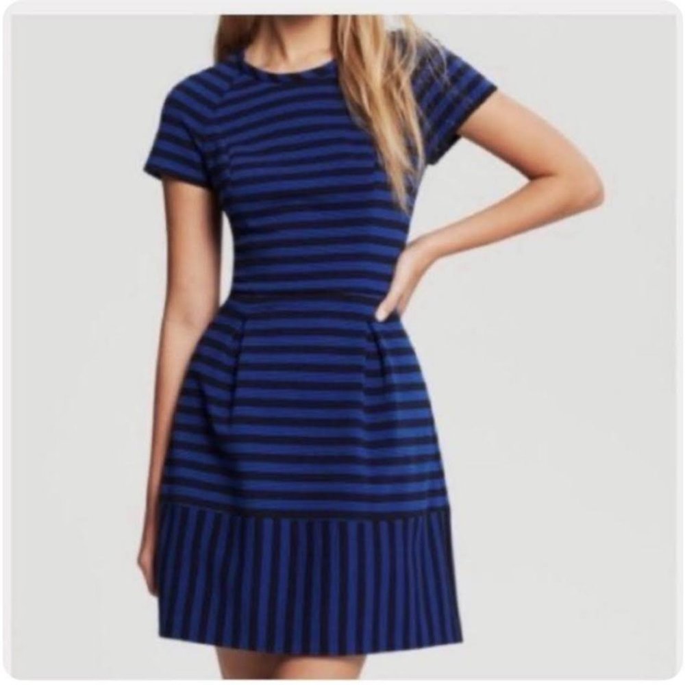 Banana Republic Blue & Black Stripe Mini Dress, Sz 4